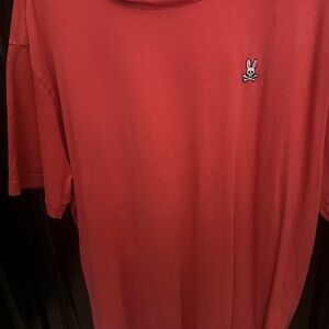 Psycho Bunny Red orange Short Sleeve Tee with Logo Detail mens size 6 or large